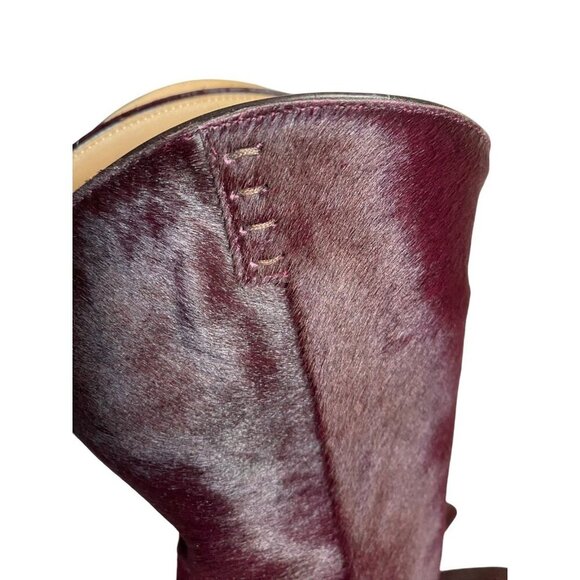Lucchese Clarissa Aubergine Calf Hair Dress Boots Sz 6.5 Pointed Coastal Cowgirl - Picture 8 of 14